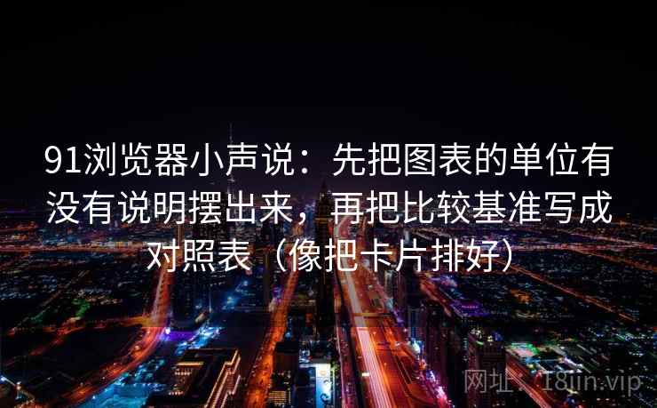 91浏览器小声说：先把图表的单位有没有说明摆出来，再把比较基准写成对照表（像把卡片排好）